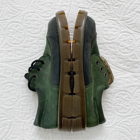 Vintage Dr. Martens Kids' Two Tone Leather Low Top Oxfords, Green / Black - Picture 3 of 8